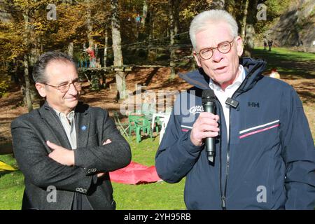 Rémy Darroux, Sous-Préfet de Bonneville e Jean-Marc Peillex, maire de Saint-Gervais-les-Bains. Inaugurazione: Valorizzazione del Parc Thermal et extensi Foto Stock