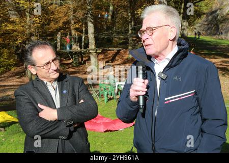 Rémy Darroux, Sous-Préfet de Bonneville e Jean-Marc Peillex, maire de Saint-Gervais-les-Bains. Inaugurazione: Valorizzazione del Parc Thermal et extensi Foto Stock