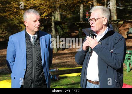 Martial Saddier, Président du Conseil Départemental de la Haute-Savoie et Jean-Marc Peillex, maire de Saint-Gervais-les-Bains. Inaugurazione : valorisa Foto Stock