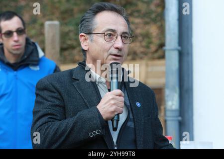 Rémy Darroux, Sous-Préfet de Bonneville. Inaugurazione: Valorizzazione del Parc Thermal et extension du Parc Aventure. Samedi 9 novembre 2024. Saint-Gerv Foto Stock