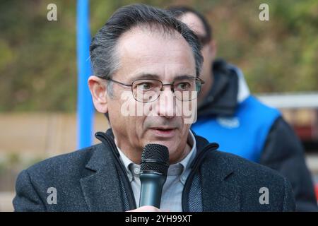 Rémy Darroux, Sous-Préfet de Bonneville. Inaugurazione: Valorizzazione del Parc Thermal et extension du Parc Aventure. Samedi 9 novembre 2024. Saint-Gerv Foto Stock