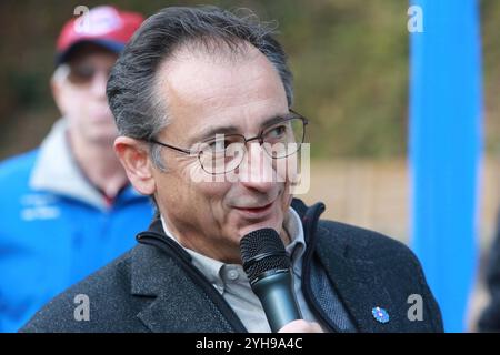 RÃ©My Darroux, Sous-PrÃ©fet de Bonneville. Inaugurazione: Valorizzazione del Parc Thermal et extension du Parc Aventure. Samedi 9 novembre 2024. Saint-GE Foto Stock