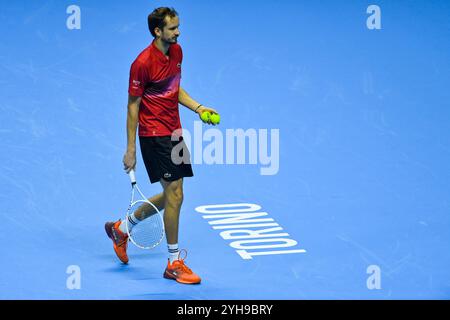 Inalpi Arena, Torino, Italia. 10 novembre 2024. Nitto ATP Finals 2024 giorno 1; Daniil Medvedev contro Taylor Fritz degli Stati Uniti Credit: Action Plus Sports/Alamy Live News Foto Stock