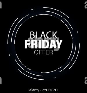 Promozione Black Friday. Design banner per il Black Friday Illustrazione Vettoriale