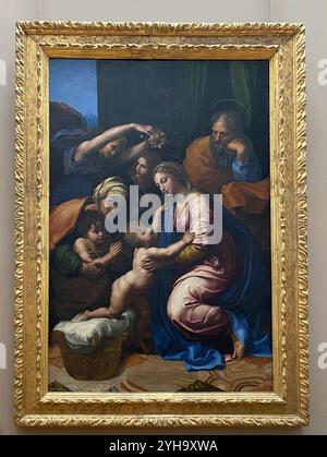 La Sacra famiglia di Francesco i, la Sainte Famille de Francois 1er - Raffaello 1518 Foto Stock