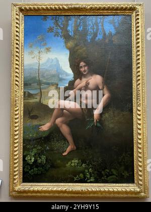Bacco o San Giovanni Battista di Leonardo da Vinci 1517-1520 restaurato Foto Stock