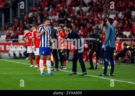 Portogallo. 10 novembre 2024. Vítor Bruno allenatore del Porto durante la partita Betclic della Liga Portugal tra SL Benfica e FC Porto all'Estadio da Luz il 10 novembre 2024 a Lisbona, Portogallo. Liga Portugal Betclic - SL Benfica vs FC Porto (Valter Gouveia/SPP) credito: SPP Sport Press Photo. /Alamy Live News Foto Stock