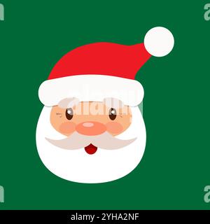 Testa del cartone animato di Babbo Natale. Illustrazione vettoriale Illustrazione Vettoriale