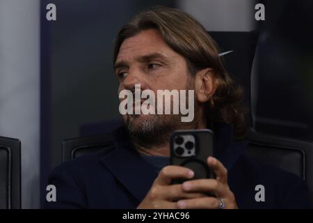 Milano, Italia. 10 novembre 2024. Davide Lippi ( figlio dell'ex allenatore italiano e Juventus Marcello Lippi ) guarda prima della partita di serie A A A Giuseppe Meazza, Milan. Il credito per immagini dovrebbe essere: Jonathan Moscrop/Sportimage Credit: Sportimage Ltd/Alamy Live News Foto Stock