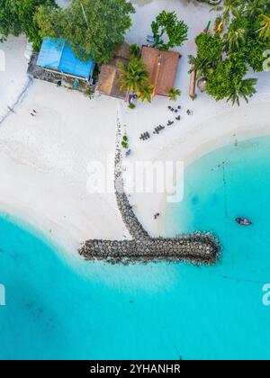 Vista dell'isola di Fulidhoo nelle Maldive Foto Stock
