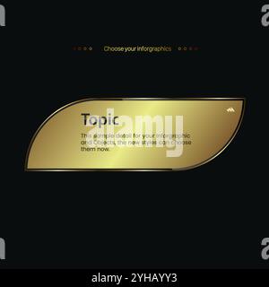 Un'infografica aziendale Golden Abstract, un modello di opzioni Luxury Gold e un'illustrazione di opzioni vettoriali premium, texture, frecce, barra delle opzioni, barra dei menu, u Illustrazione Vettoriale