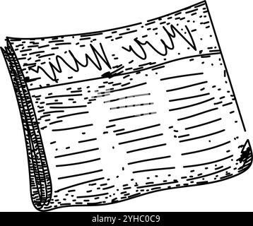 storia vecchio giornale disegnare vettore disegnato a mano Illustrazione Vettoriale