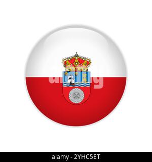 Pulsante flag Cantabria Illustrazione Vettoriale