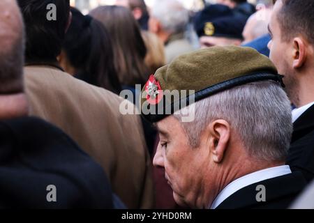 Cenotaph, Londra, Regno Unito. 11 novembre 2024. Il servizio annuale di commemorazione al Cenotafio alle ore 11.00, dell'11 novembre. Crediti: Matthew Chattle/Alamy Live News Foto Stock