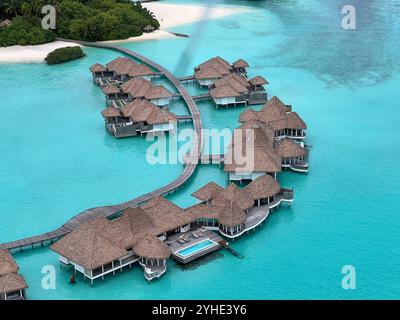 Hotel COMO Maalifushi sull'atollo Thaa delle Maldive nell'Oceano Indiano a male, Maldive, 10 agosto 2024. Foto Stock