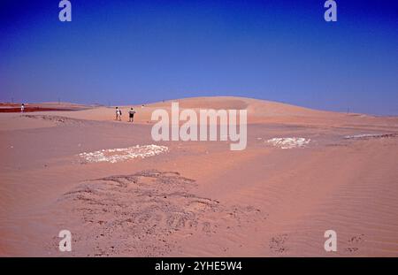 Duna mezzaluna, oasi di Kharga, deserto libico, Egitto, settembre 1989 Foto Stock