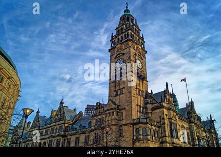 Regno Unito, South Yorkshire, Sheffield, Municipio dalla cima di Fargate. Foto Stock