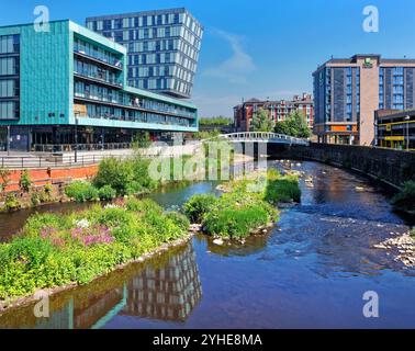 Regno Unito, South Yorkshire, Sheffield, centro città, vista dal ponte di Blonk Street. Foto Stock