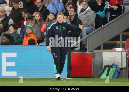 Londra, Regno Unito. 4 novembre 2024. Crystal Palace Women Manager Laura Kaminski durante la partita di Super League femminile tra Crystal Palace Women e Manchester City Women a Selhurst Park, Londra, Inghilterra, il 3 novembre 2024. Foto di Ken Sparks. Solo per uso editoriale, licenza richiesta per uso commerciale. Non utilizzare in scommesse, giochi o pubblicazioni di singoli club/campionato/giocatori. Crediti: UK Sports Pics Ltd/Alamy Live News Foto Stock