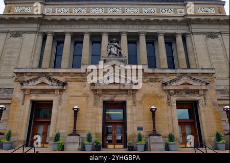 Lo storico Soldiers and Sailors Memorial Hall di Pittsburgh, originariamente noto come Allegheny County Soldiers' Memorial, onorava i veterani della guerra civile americana. Foto Stock