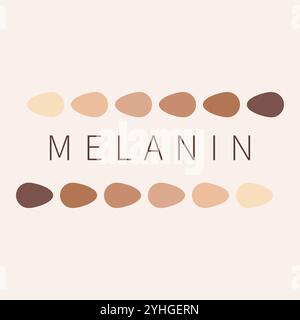 Design con tavolozza dei colori della pelle melanina Illustrazione Vettoriale
