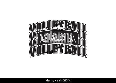 T-shirt SVG MOM Varsity Illustrazione Vettoriale