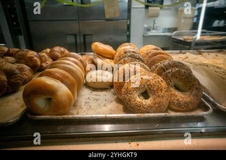 Bagel su teglia Foto Stock