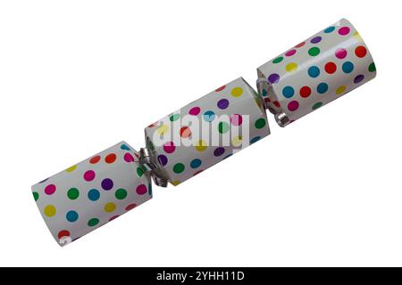 Avvistato Christmas Cracker isolati su sfondo bianco - B&Q Valore cracker Foto Stock