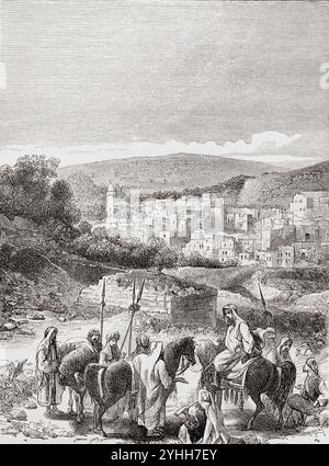 Una veduta di Hebron, Palestina. Da Pictorial Sketches from Bible Lands, pubblicato c.1880 Foto Stock