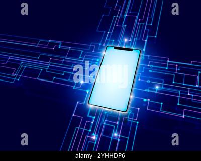 Scambio di dati utilizzando uno smartphone come circuito integrato Foto Stock