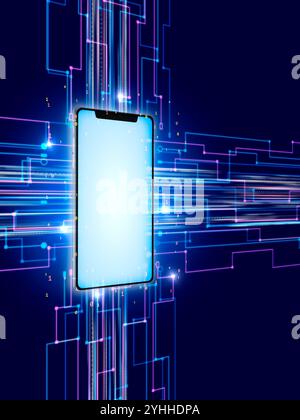 Scambio di dati utilizzando uno smartphone come circuito integrato Foto Stock