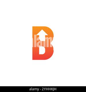 Lettera B vettore di disegno del logo freccia. Digitare il logo per l'azienda. Icona B. Illustrazione Vettoriale