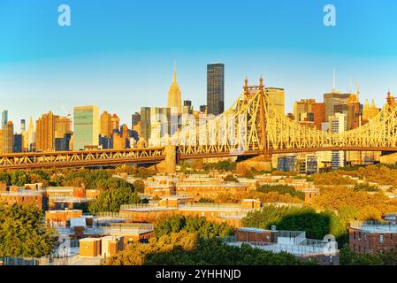 New York, Ponte Queensborough attraverso l'East River tra Manhattan e di Long Island City nel quartiere di Queens. Stati Uniti d'America. Foto Stock