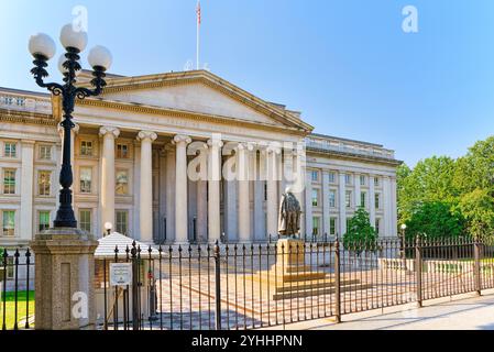 Washington, DC, Stati Uniti d'America - settembre 10,2017 : facciata US Treasury Department e Ispettore Generale Ufficio. Foto Stock