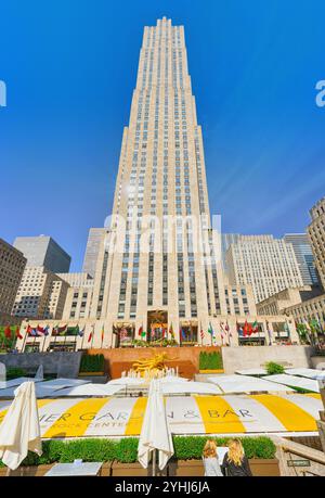 New York, Stati Uniti d'America- Agosto 14, 2017: Rockefeller Center è un grande complesso costituito da 19 edifici commerciali che coprono 22 acri tra 48th e 51st St Foto Stock