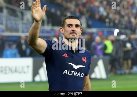 Saint Denis, Francia. 10 novembre 2024. Thomas Ramos di Francia saluta i tifosi dopo la partita di rugby a 15 delle Autumn Nations Series 2025 tra Francia e Giappone il 9 novembre 2024 allo Stade de France di Saint-Denis vicino Parigi, Francia - foto Jean Catuffe/DPPI Credit: DPPI Media/Alamy Live News Foto Stock