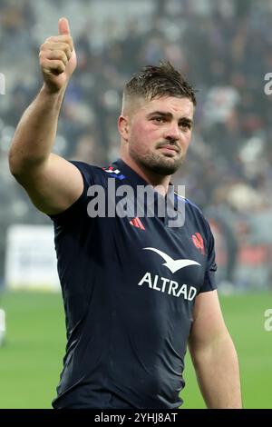 Saint Denis, Francia. 10 novembre 2024. Gregory Alldritt di Francia saluta i tifosi dopo la partita di rugby a 15 delle Autumn Nations Series 2025 tra Francia e Giappone il 9 novembre 2024 allo Stade de France di Saint-Denis vicino Parigi, Francia - foto Jean Catuffe/DPPI Credit: DPPI Media/Alamy Live News Foto Stock