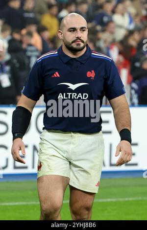 Saint Denis, Francia. 10 novembre 2024. Reda Wardi di Francia saluta i tifosi dopo la partita di rugby a 15 delle Autumn Nations Series 2025 tra Francia e Giappone il 9 novembre 2024 allo Stade de France di Saint-Denis vicino Parigi, Francia - foto Jean Catuffe/DPPI Credit: DPPI Media/Alamy Live News Foto Stock