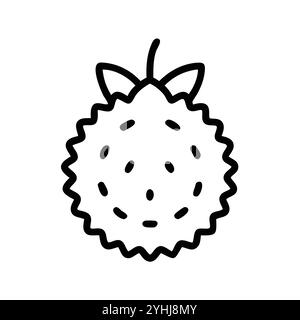 semplice illustrazione vettoriale di un rambutan, in uno stile semplice e pulito, adatto a temi alimentari e di salute. illustrazione fruit flat. Illustrazione Vettoriale