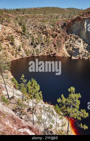 Riotinto apre la vecchia miniera. Pena de hierro. Paesaggio dell'Andalusia. Spagna Foto Stock