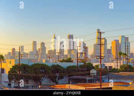 Los Angeles, California, Stati Uniti d'America - 22 settembre 2018:Vista del centro di la di sera, di notte. Foto Stock