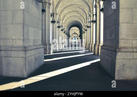 Union Station colonnato di entrata su Capitol Hill a Washington, D.C. 31 ottobre 2024 Foto Stock