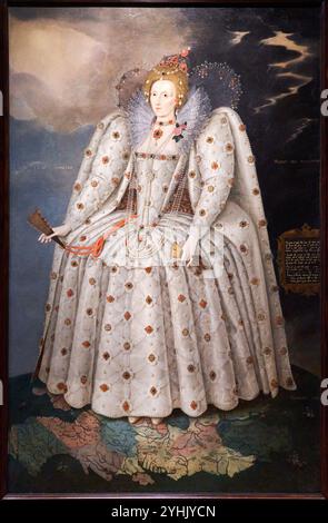 The Ditchley Portrait, Queen Elizabeth i, (1533-1603), circa 1592, di Marcus Gheeraerts the Younger, National Portrait Gallery, Londra, Regno Unito Foto Stock