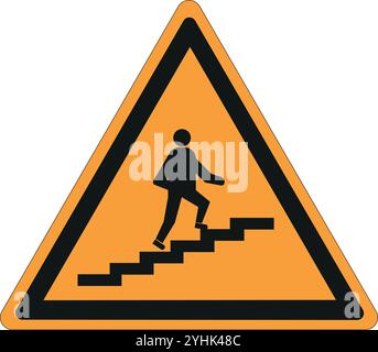Segno triangolare irlandese su sfondo giallo scuro che indica un avvertimento di pericolo Illustrazione Vettoriale
