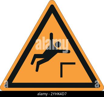 Segno triangolare irlandese su sfondo giallo scuro che indica un avvertimento di pericolo Illustrazione Vettoriale