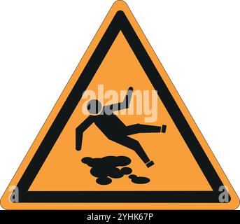 Segno triangolare irlandese su sfondo giallo scuro che indica un avvertimento di pericolo Illustrazione Vettoriale