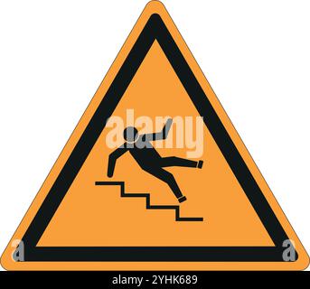 Segno triangolare irlandese su sfondo giallo scuro che indica un avvertimento di pericolo Illustrazione Vettoriale