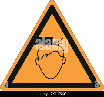 Segno triangolare irlandese su sfondo giallo scuro che indica un avvertimento di pericolo Illustrazione Vettoriale