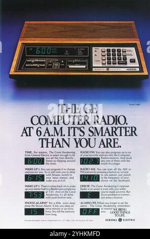 1981 annuncio radio per computer GE General Electric Foto Stock