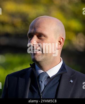 Londra, Regno Unito. 12 novembre 2024. Stephen Flynn, leader del SNP Westminster, annuncia di essere presente alle elezioni Holyrood del 2025. Crediti: Ian Davidson/Alamy Live News Foto Stock